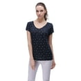 thumbnail image 2 of Richie House Women's Linen T-shirt with starfish print RH2027-B-S, 2 of 7