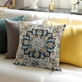 thumbnail image 3 of SHANXI  Blue and Teal Ethnic Design Outdoor Decorative Throw Pillows for Couch, Carpet Pattern Decor Cushion Cover 24x24in, 3 of 5