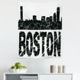 thumbnail image 1 of Boston Tapestry, Grunge Effect Stained Looking Black and White Landmarks Scattered Silhouette, Fabric Wall Hanging Decor for Bedroom Living Room Dorm, 5 Sizes, Black and White, by Ambesonne, 1 of 1