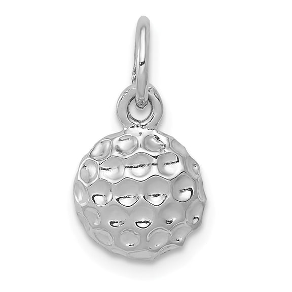 14k White Gold Golf Ball Charm - .9 Grams - Measures 16x9.3mm
