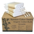 thumbnail image 1 of Bastoncillos de algodón de bambú Egaageoi, 1000 unidades, ecológicos, 1 of 7