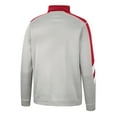 thumbnail image 3 of Men's Colosseum Gray/Red Wisconsin Badgers Bushwood Fleece Quarter-Zip Jacket, 3 of 3