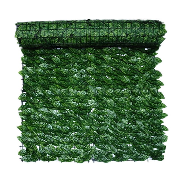 rollo de seto artificial con hojas verdes para decoración de pared, ideal para jardín y boda.