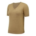 thumbnail image 5 of YEJIMAN Short Sleeve T-shirt, Gold Cute T Shirts, Women's Round Neck Short Sleeved Loose T Shirt with A Knit Bottom Short Top,, 5 of 9