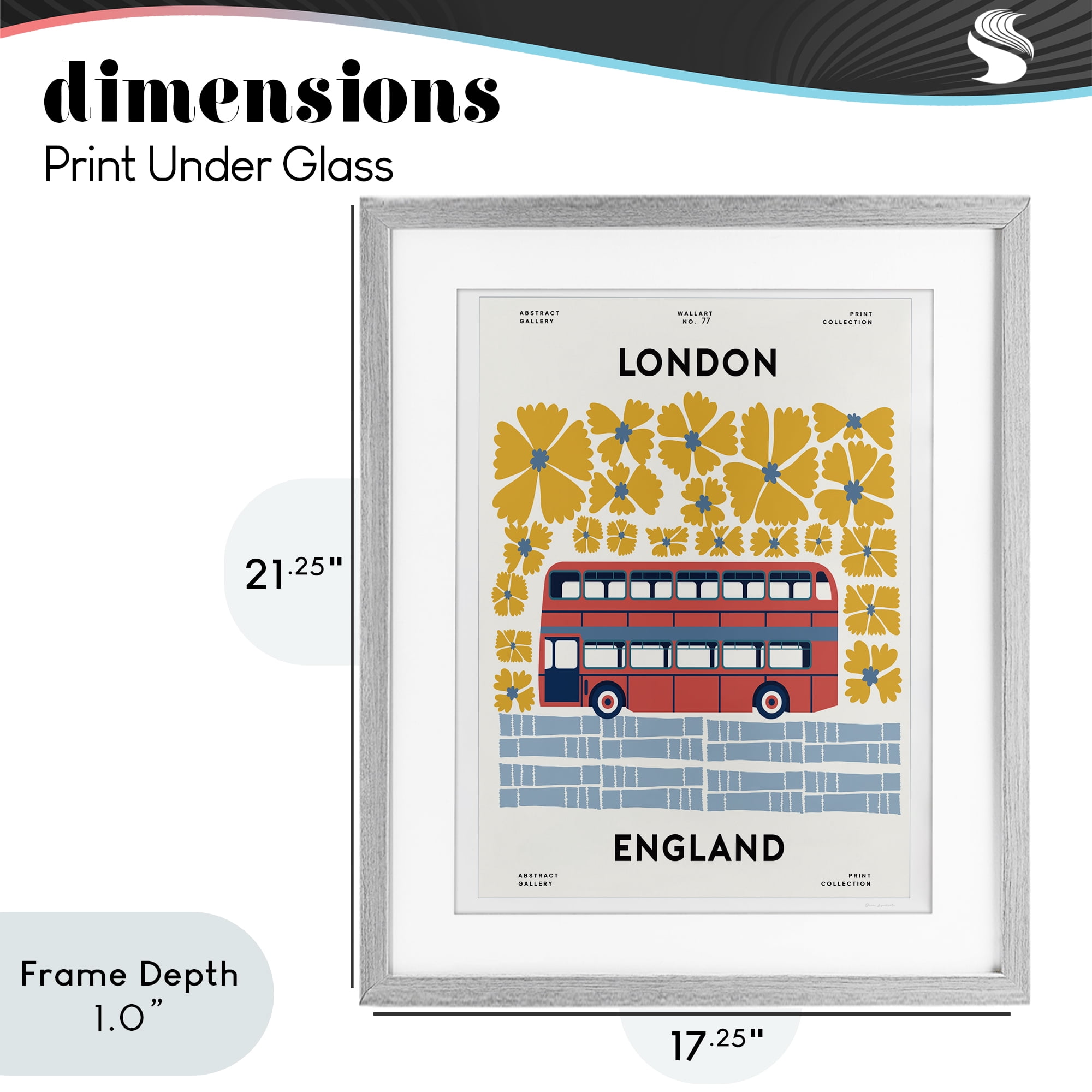 Stupell Industries Groovy London Bus Gray Framed Print Under Glass, design by Omar Escalante