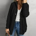 thumbnail image 2 of Women'S Hooded Cardigan Chunky Knit Sweater Fall Winter Style Thick Front Button-Down Coat with Pockets Black XXXL, 2 of 5