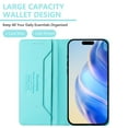 thumbnail image 3 of Compatible with iPhone 16 Wallet Case, PU Leather Flip Case with RFID Blocking Card Slots, Kickstand Slim Fit Magnetic Wireless Charging Phone Cover for iPhone 16, Mint, 3 of 12
