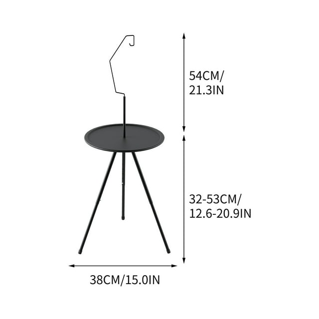 Birdeem Outdoor Folding Small Round Table Portable and Adjustable Camping Table Camping Equipment Picnic Double-Layer with Light Rack Coffee Table