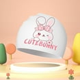 thumbnail image 2 of LIIPEE Girls Boys Sun Cap Summer Cute Cartoon Printed Waterproof Silicone Learning Swimming Pool Cap Skids Versatile Sunscreen Sunshade Hats,White,One Size, 2 of 4