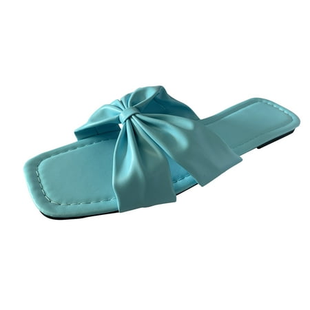 

Inkach Summer Slippers Bow Knot Color Matching Fashionable Beach Wear Women
