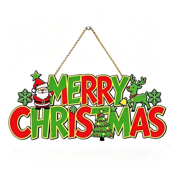 STYZIGZZ Christmas Decorations Indoor,Hanging Wooden Christmas Wreaths for Front Door Christmas Tree Decorations Xmas Wall Door Decor
