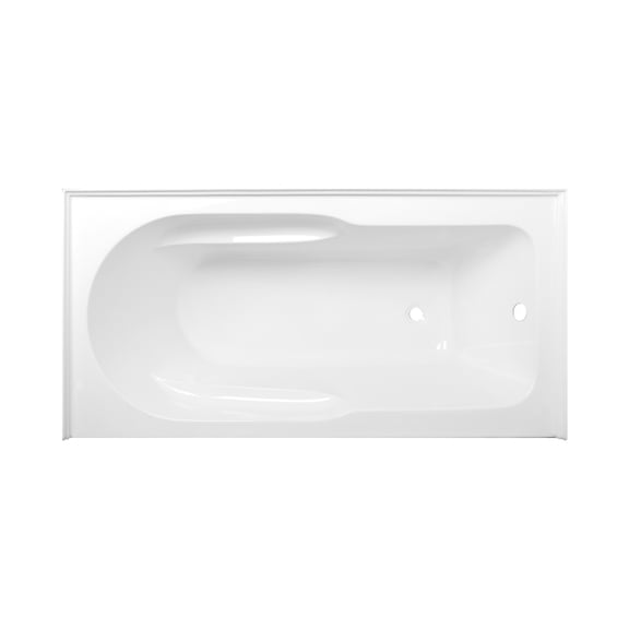 Aqua Eden VTAP603022R 60-Inch Acrylic Rectangular 3-Wall Alcove Tub with Anti Skid and Right Hand Drain Hole in Glossy White