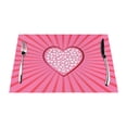 thumbnail image 1 of XMXY Woven Placemats Set of 4 PCS, Pink Heart Table Mats Washable Heat Resistant Placemats, 1 of 6