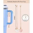 thumbnail image 4 of GHSDFBB Accessoires de Charme pour Tasse Stanley, 2 Pcs Nom ID Lettre Poignée Charme pour Stanley/Simple Gobelet Moderne, Forme de Cœur Initiales Identification Charmes, 4 of 7