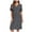 Dark Gray, variant on Summer Nightgowns For Women V-Neck Casual Cotton Loungewear Loose Fit Pleat Sleepwear Pajamas Nightdress