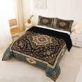 thumbnail image 2 of Homewish Ancient Boho Queen Comforter Set,Bohemian Floral Comforter Sets Queen,Gray Gold,Black Reversible,3pcs,1 Comforter and 2 Pillowcases, 2 of 7