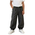 thumbnail image 2 of Bixock Toddler Boys Sweatpants High Waist Straight Leg Pants Kids Soild Color Loose Casual Joggers Pants Soft Comfortable Workout Outdoor Daily Wear Boys Clothings Size 11-12Years, 2 of 6