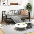 thumbnail image 1 of Giantex win Size Metal Daybed Frame, Sofa Daybed w/Heavy-Duty Metal Slats, Mattress Foundation, No Box-Spring Needed, Black, 1 of 8