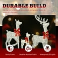 thumbnail image 5 of Lighted Christmas Reindeer Family – 3-Piece Set, 290 LED Lights, Buck, Doe, & Fawn with Red Bows, Silver Sparkling Fabric & Metal Frame for Holiday Décor, 5 of 10