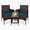 Black rattan + green cushion, variant on 3-Piece Outdoor Patio Bistro Set – PE Rattan Wicker Chairs with Soft Cushions, Glass Coffee Table, Small Porch Furniture for Backyard, Balcony, Poolside – Black Rattan/Ivory Seat Cushion