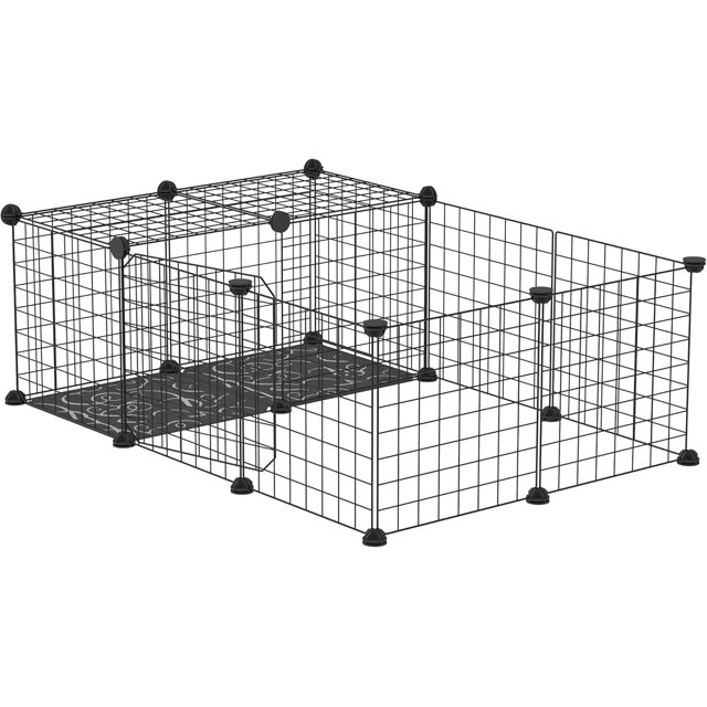 Small Animal Cage Rabbit Cage with Door Guinea Pig Playpen Small Animal Fence for Bunny Chilla Freret Chilla Indoor and Outdoor Use Total Panels x x &