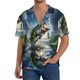 thumbnail image 1 of Fotbe Largemouth Bass Jumping Out of The Water Camisa Estampada de Manga Corta para Hombre, Casual de Verano, Estilo Playero, Sin Arrugas-4X-Large, 1 of 5