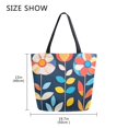 thumbnail image 5 of FORMRS Womens Canvas Tote Bag with Zipper Inner Pocket Shoulder Handbag, Simple Floral, 5 of 7