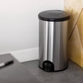 thumbnail image 4 of Nine Stars Toe Touch Automatic Trash Can, 12 Gallon Stainless Steel, Foot Sensor Hands-Free Soft-Close Lid Garbage Bin, Silver, 4 of 9