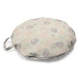 thumbnail image 1 of Flowers Round Floor Cushion with Handle, Print of Flourishing Branches Chrysanthemum Petals Perennial Leaves Summer, Pillow for Living Room & Dorms, 18" Round, Pale Pink and Green, by Ambesonne, 1 of 4