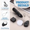 thumbnail image 3 of Uxcell 3.3ft (1M) Retractable Remote Control Cable Tether 5.29oz, 3PCS Remote Control Security Lanyard Lock Adjustable Locking Leash with Rope Locks for TV Phone Tablets Showroom, Black, 3 of 7