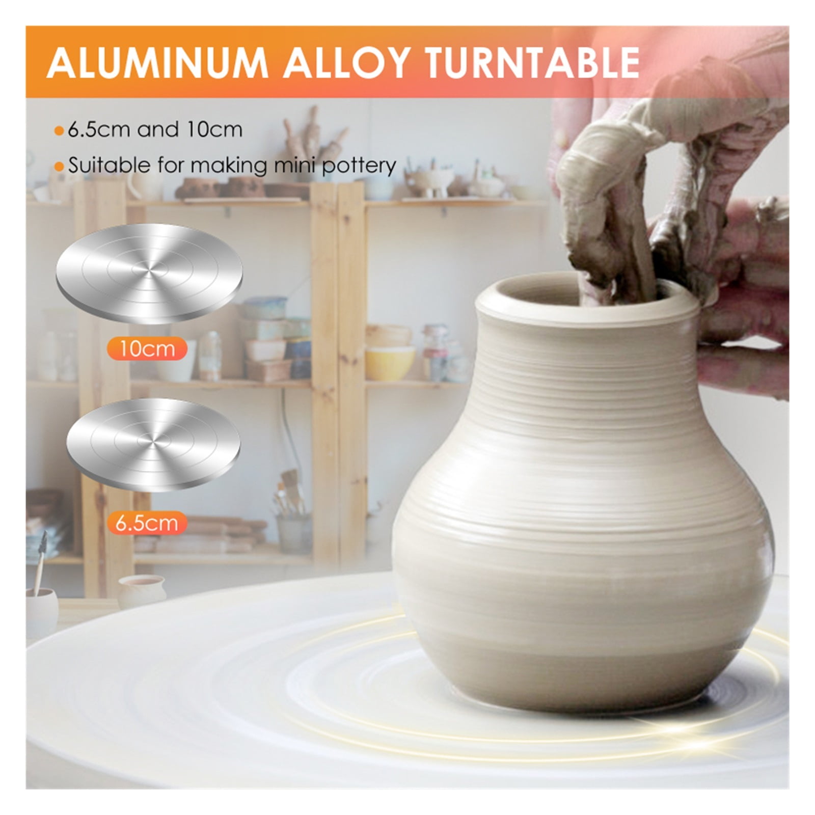Mini Pottery Wheel Ceramic Wheel Adjustable Speed Clay Machines Electric Sculpting Kits With 2 Turntables Trays Art Craft Work