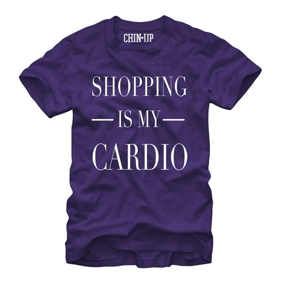 Women's CHIN UP Shopping is My Cardio Boyfriend Graphic Tee Purple Small