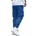 thumbnail image 3 of Men's Military Pants Water Resistant Elastic Waist Cargo Pants with Pockets Big and Tall Joggers Ripstop Stretch Breathable Hiking Trousers,Blue M, 3 of 3