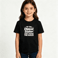 thumbnail image 2 of Girls Graphic Tees Oldest Sister Make Rules Kids T Shirt Funny 100% Cotton Short Sleeve Soft Tops 4-13Y, 2 of 5