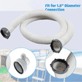 thumbnail image 4 of 2Pcs 1.5Inch Above Ground Pool Hoses with 2 Type B Hose Adapters Set for Adapter Filter Pump Fittings, 4 of 6