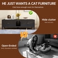 thumbnail image 3 of AUU 58" Black Metal Hidden Cat Litter Box Enclosure for 2 Cats – Large Indoor Cat House TV Stand Cabinet with Ventilation, 2 Compartments & Adjustable Legs, Modern Pet Washroom Furniture, 3 of 25