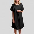 thumbnail image 4 of Tshirt Dress Women Summer Short Sleeve Crewneck Loose Fit Casual Knee Length Midi Dresses T Shirt Dresses for Women, 4 of 8