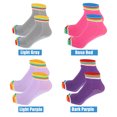 thumbnail image 2 of 4 Pairs Half Finger Toe Socks Men Women Non Slip Sticky Five Finger Socks for Yoga Daily Fit Mutlicolor Light Gray, 2 of 7