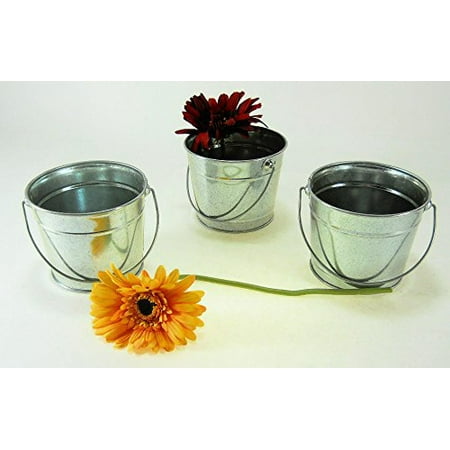 - B20 Galvanized Buckets w/ handle 1 qt 3 pc 5 inch wide, 4 inch tall