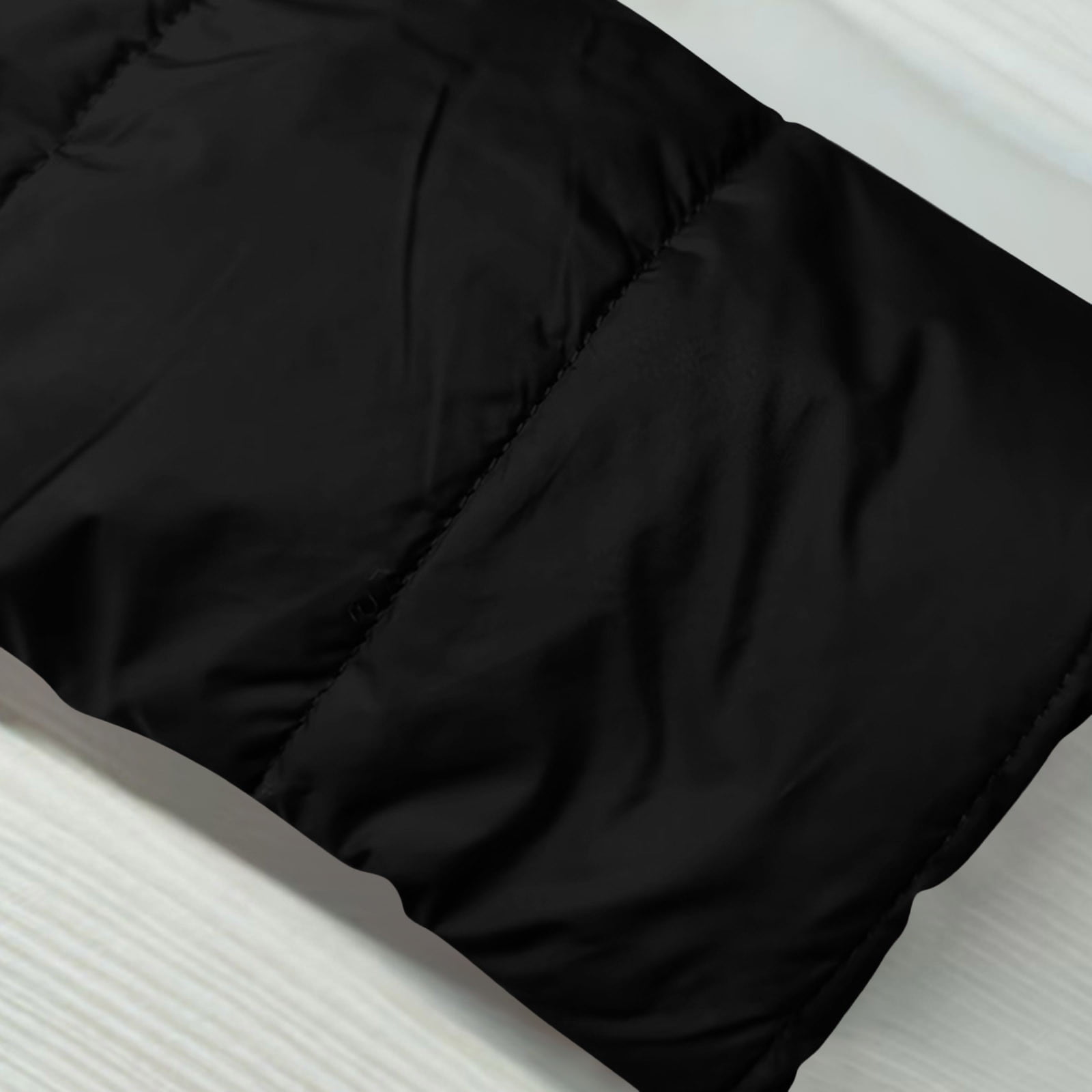 VINUSLI Long Puffer Jacket for Women Full Zip Quilted Fleece Lined Warm Hoodie Jackets Plus Size Parka Coat​ Black,XXXL