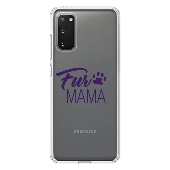 DistinctInk Clear Shockproof Hybrid Case for Galaxy S20 ULTRA / 5G (6.9" Screen) - TPU Bumper Acrylic Back Tempered Glass Screen Protector - Fur Mama - Dog Paw