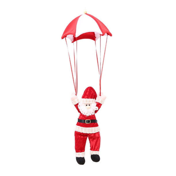 Adorno navideño de paracaídas, divertido adorno navideño de Papá Noel, suministros artesanales, decoración colgante para árbol de Navidad, 1 ud.