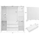 thumbnail image 2 of Un armario con cajones y espejo, un mueble guardaropa de 180cm de alto con barras para colgar, un armario de madera de 6 puertas y gran capacidad de almacenaje., 2 of 5