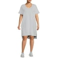 thumbnail image 5 of Terra & Sky Women's Plus Size V-Neck T-Shirt Dress with High Low Hem, 5 of 5