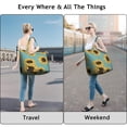 thumbnail image 3 of Retro Sunflower Print Travel Bag Boho Floral Duffel, Lightweight, , for Autumn Summer Trips, 3 of 5
