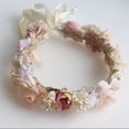thumbnail image 3 of Diadema floral de boda de 1 pieza, corona de flores nupcial de boda Tocado de playa de guirnalda de dama de honor floral, para bodas y días festivos (blanco), 3 of 5