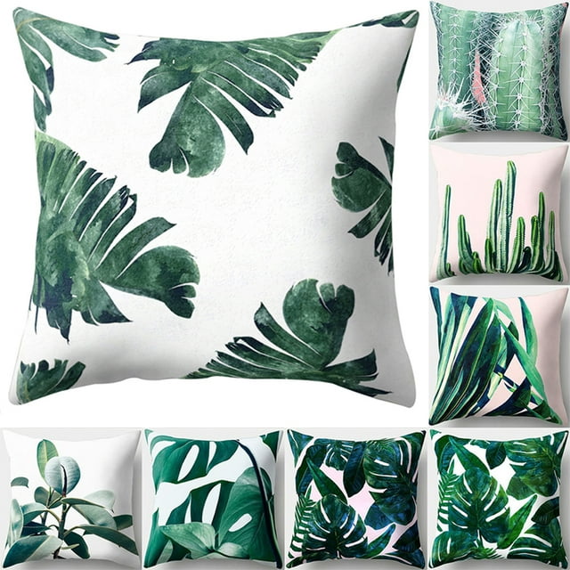 45x45cm Palm Tree Cactus Leaf Throw Pillow Case Decorative Cushion Cover Home Outdoor