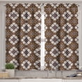 thumbnail image 2 of Ambesonne Chocolate Valance & Curtain, Batik Floral Pattern, 55"x45", Dark Brown White Brown, 2 of 6
