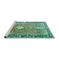 thumbnail image 2 of Ahgly Company Machine Washable Indoor Rectangle Medallion Turquoise Blue Traditional Area Rugs, 5' x 7', 2 of 4