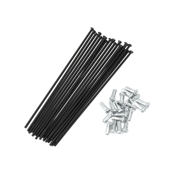 20 Set 14G Straight Pull Bicycle Spokes 121mm Straight Pull Bike Wheel Spokes Carbon Steel Black